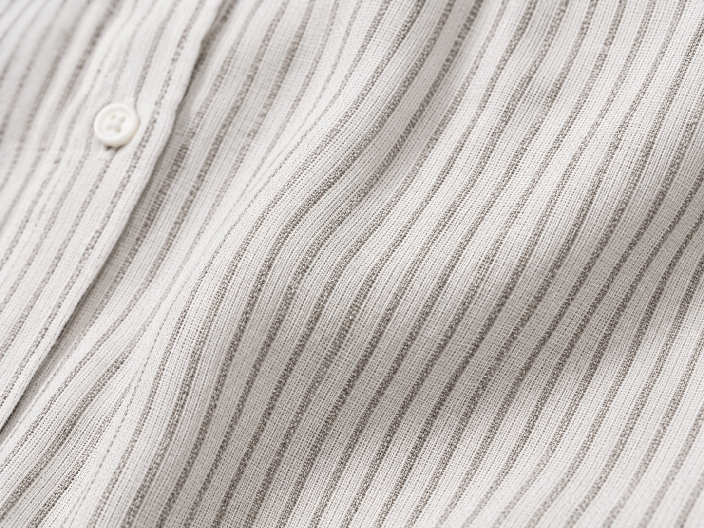 Premium Linen Blend Striped Shirt for Men | Natural White & Olive Stripe Long Sleeve Casual Summer Shirt | P&B London